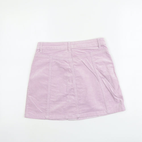 FOREVER 21 Womens Purple Cotton Mini Skirt Size 27 in Button