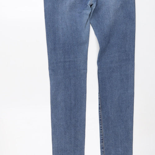 Dzire Womens Blue Cotton Straight Jeans Size L L29 in Regular Button