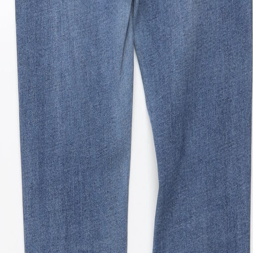 Dzire Womens Blue Cotton Straight Jeans Size L L29 in Regular Button