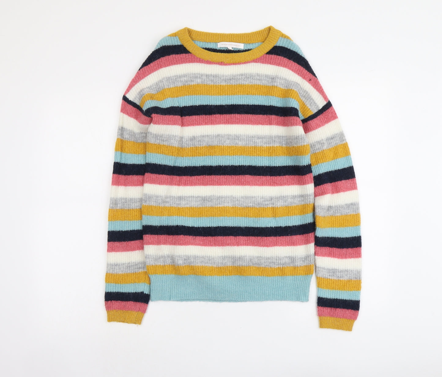 NEXT Womens Multicoloured Round Neck Acrylic Pullover Jumper Size S