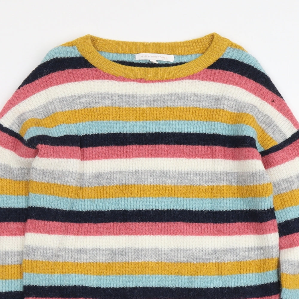 NEXT Womens Multicoloured Round Neck Acrylic Pullover Jumper Size S