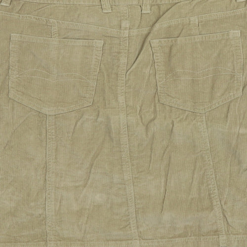Mudd&Water Womens Beige Cotton A-Line Skirt Size 12 Button