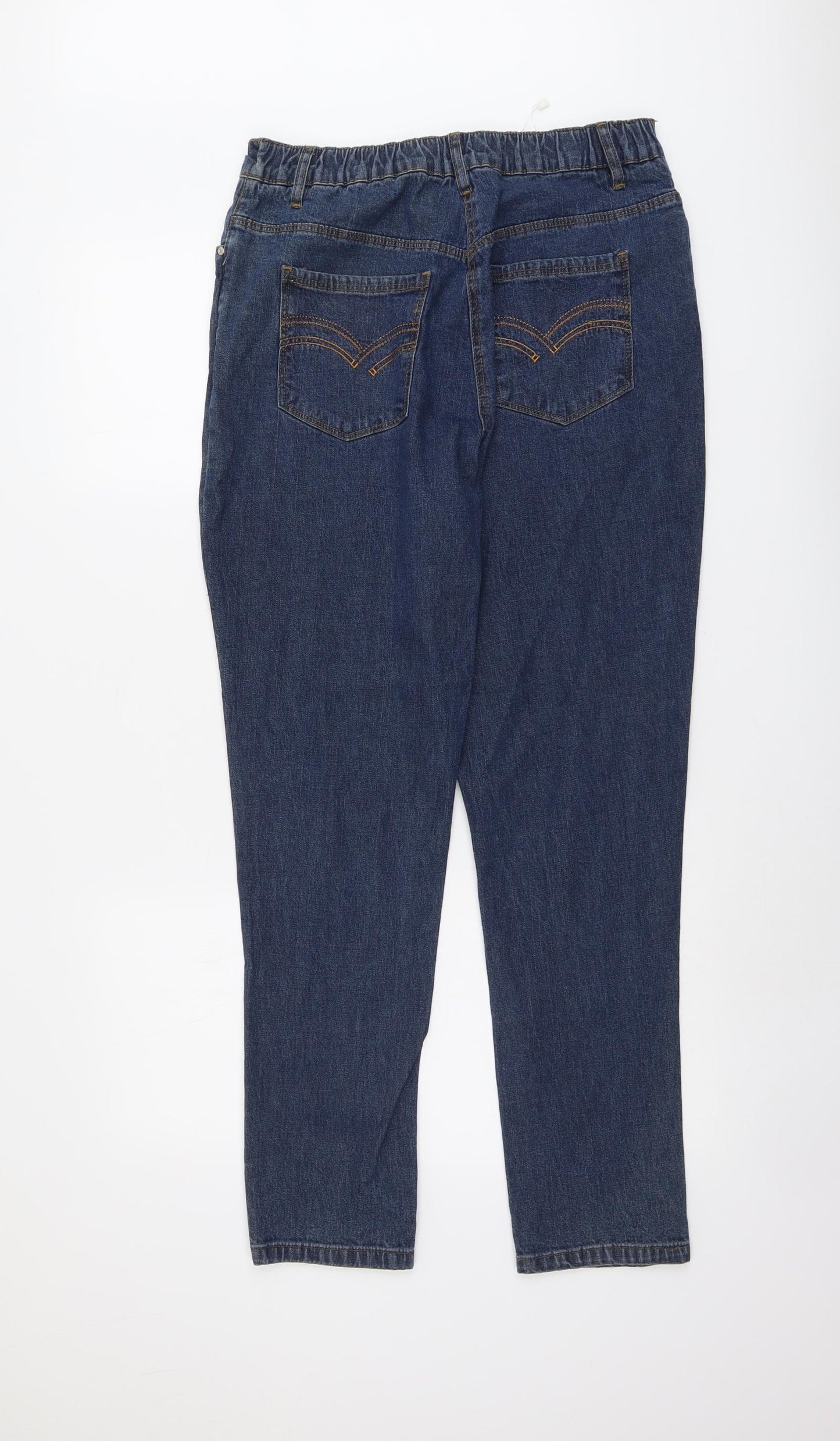 Lizzie Womens Blue Cotton Straight Jeans Size 14 L29 in Regular Button