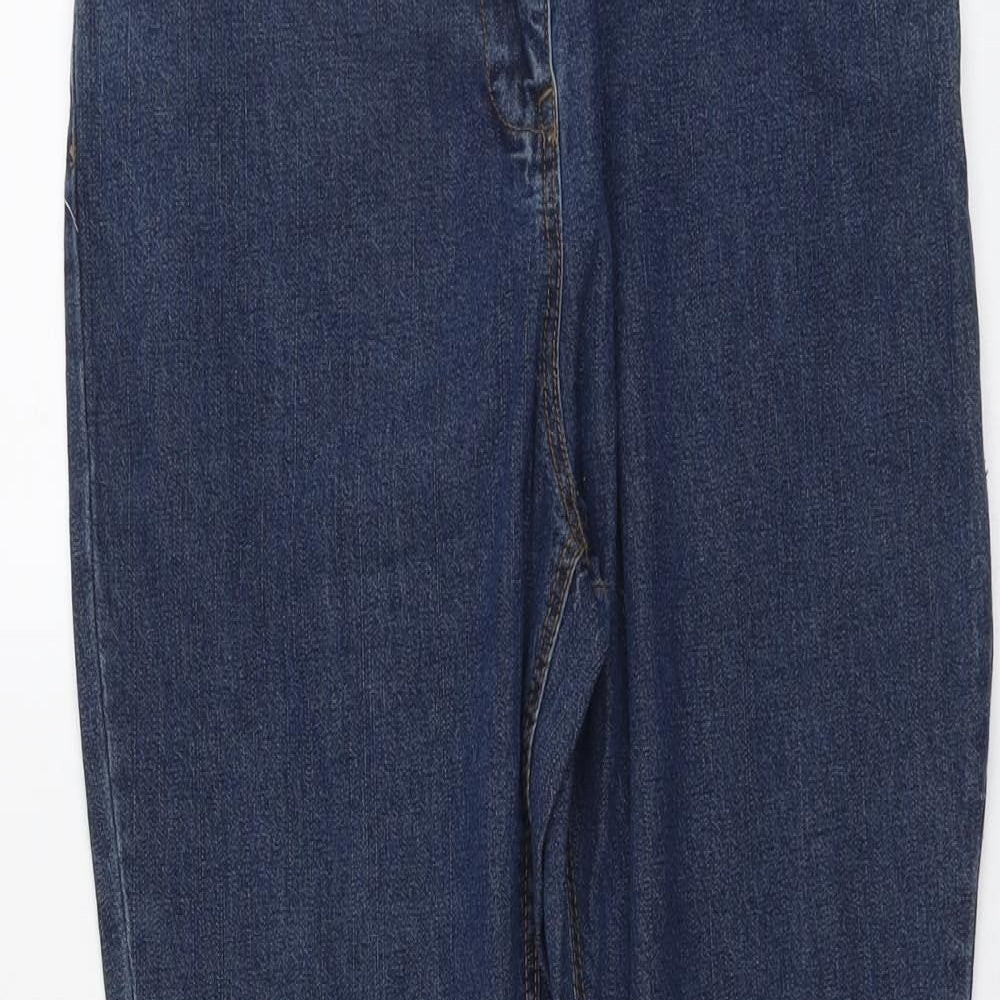 Lizzie Womens Blue Cotton Straight Jeans Size 14 L29 in Regular Button