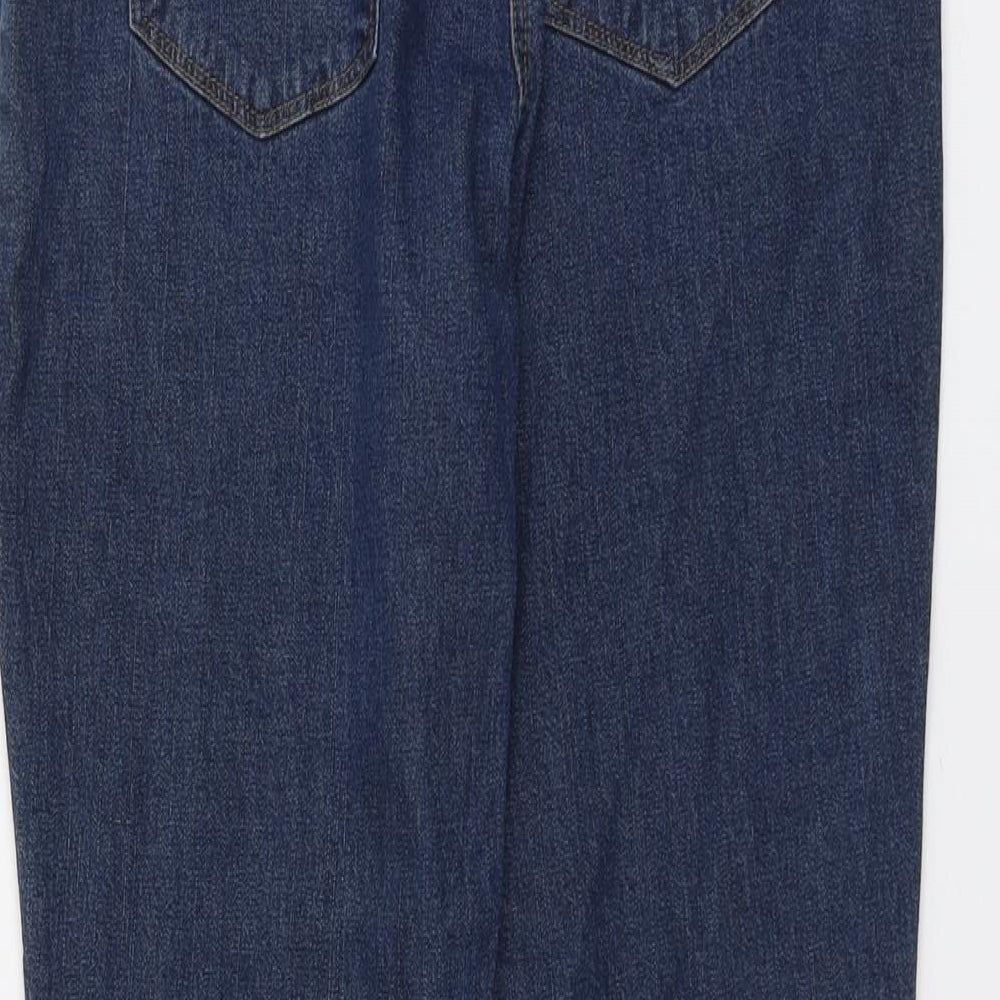 Lizzie Womens Blue Cotton Straight Jeans Size 14 L29 in Regular Button