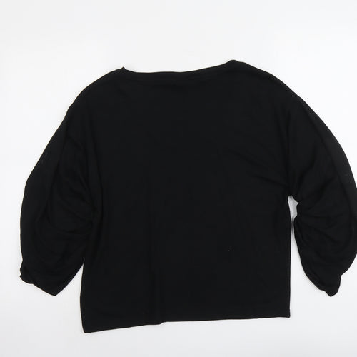 Gap Womens Black Round Neck Acrylic Pullover Jumper Size S