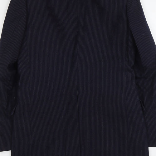 Marks and Spencer Mens Blue Striped Wool Jacket Suit Jacket Size M Regular