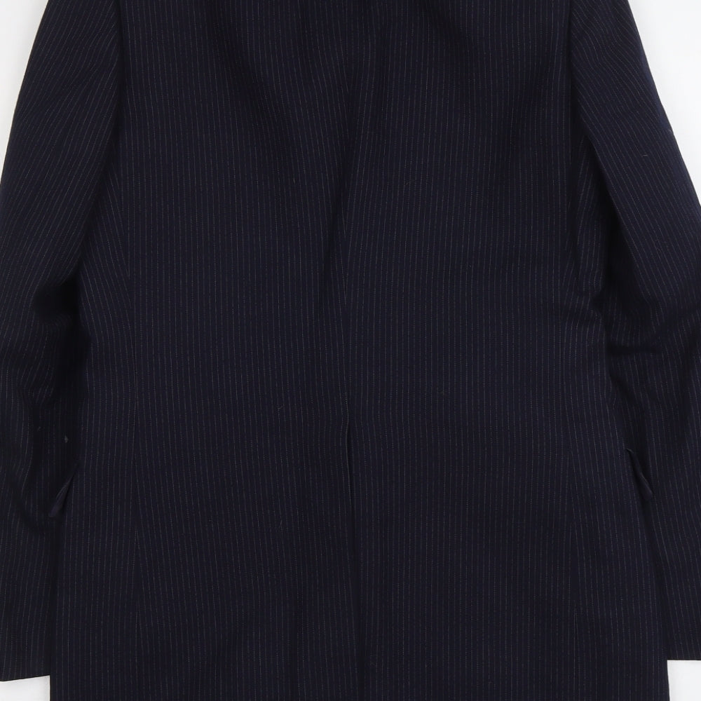 Marks and Spencer Mens Blue Striped Wool Jacket Suit Jacket Size M Regular