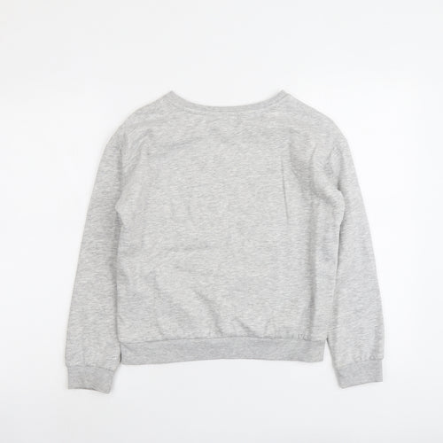 H&M Girls Grey Cotton Pullover Sweatshirt Size 10-11 Years Pullover