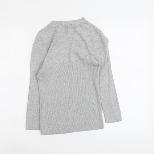 Warehouse Womens Grey Round Neck Acrylic Pullover Jumper Size 12