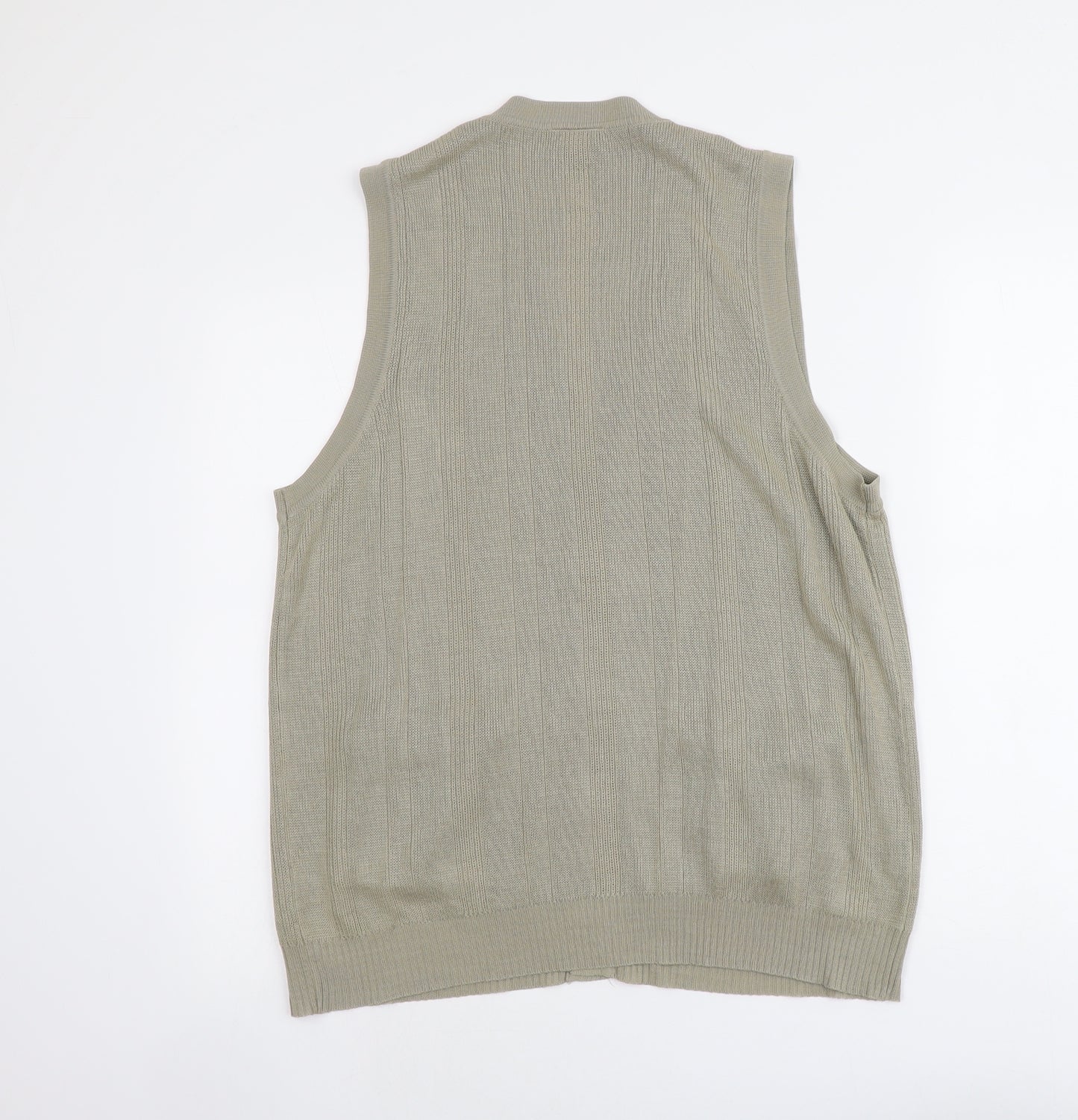 Tootal Mens Beige V-Neck Acrylic Vest Jumper Size M Sleeveless