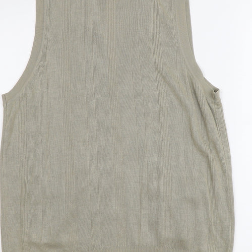 Tootal Mens Beige V-Neck Acrylic Vest Jumper Size M Sleeveless