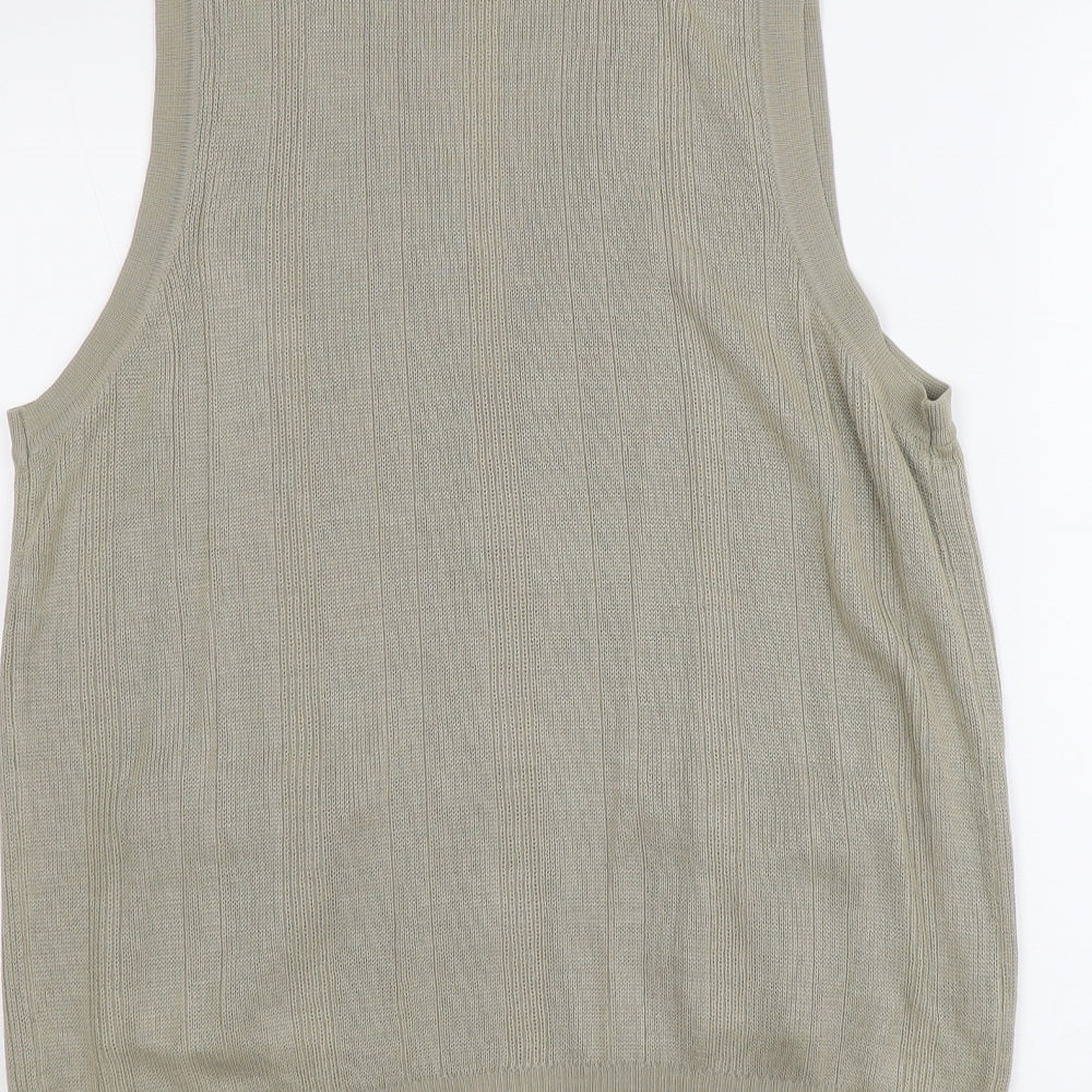 Tootal Mens Beige V-Neck Acrylic Vest Jumper Size M Sleeveless