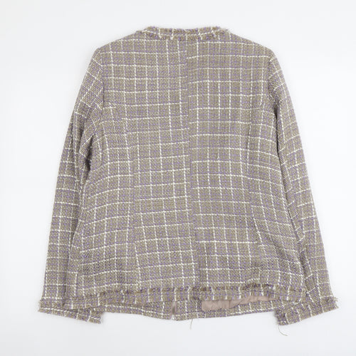 Wardrobe Womens Beige Geometric Jacket Size 14 Zip