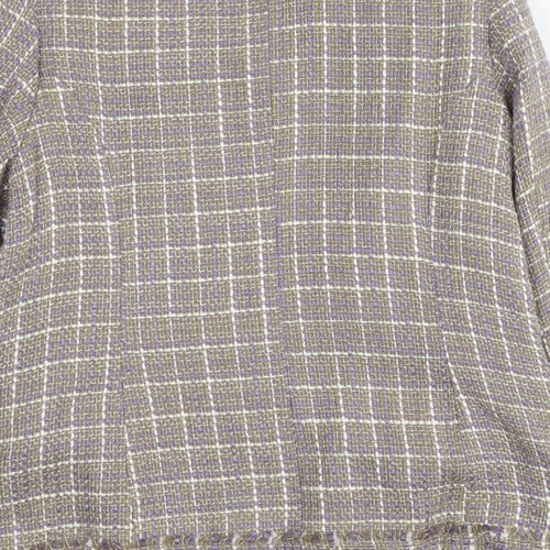 Wardrobe Womens Beige Geometric Jacket Size 14 Zip