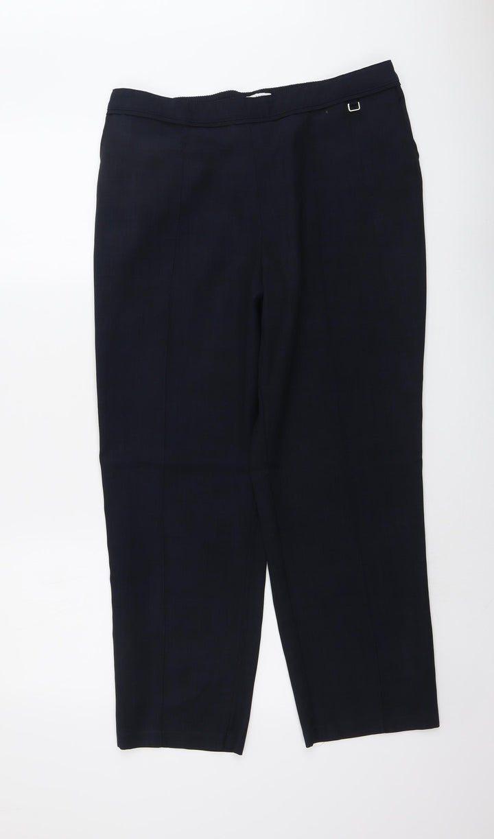 Marks and Spencer Womens Blue Polyester Carrot Trousers Size 16 L26 in Regular