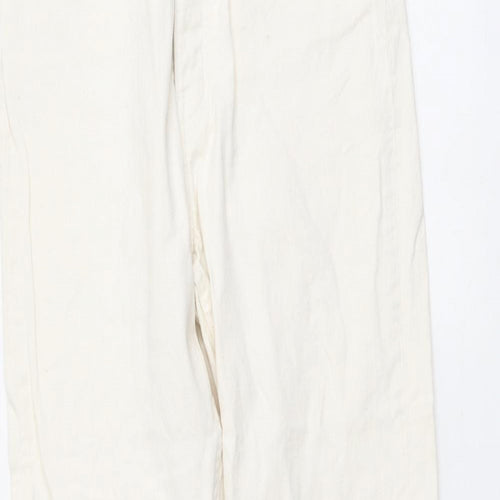 Reiko Womens Ivory Cotton Straight Jeans Size 25 in L25 in Regular Button
