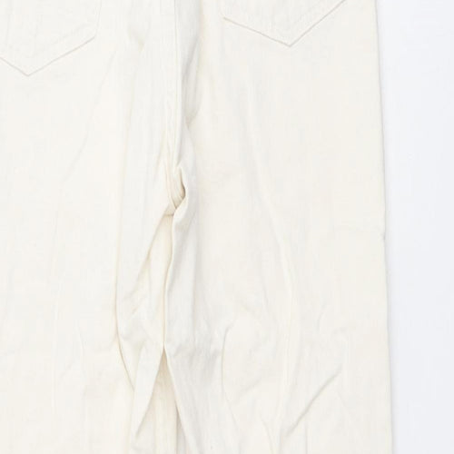 Reiko Womens Ivory Cotton Straight Jeans Size 25 in L25 in Regular Button
