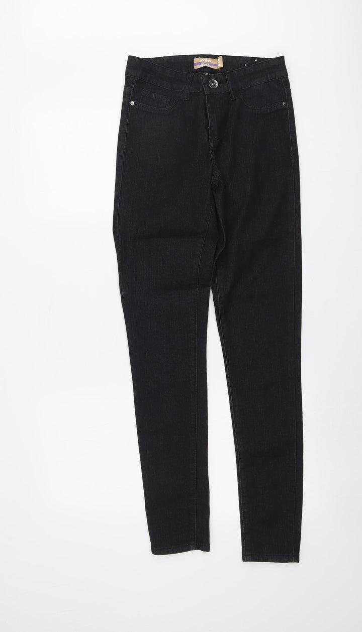Janina Womens Black Cotton Skinny Jeans Size 8 L31 in Regular Button