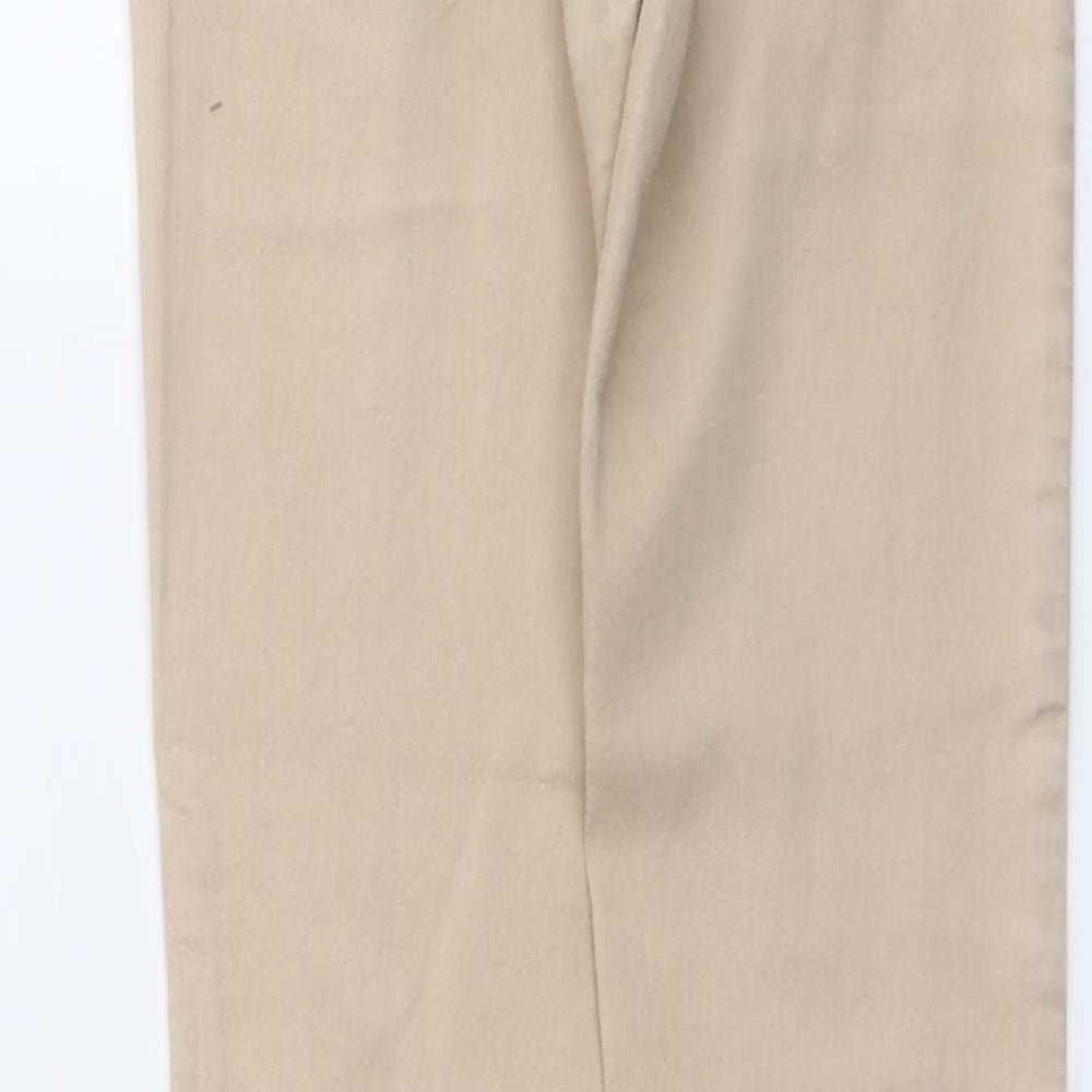 H&M Womens Beige Cotton Straight Jeans Size 8 L31 in Regular Button