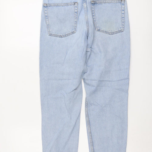 Topshop Womens Blue Cotton Straight Jeans Size 26 in L27 in Regular Button