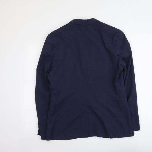 H&M Mens Blue Polyester Jacket Suit Jacket Size M Regular