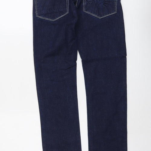 Firetrap Mens Beige Cotton Straight Jeans Size 28 in L31 in Regular Button