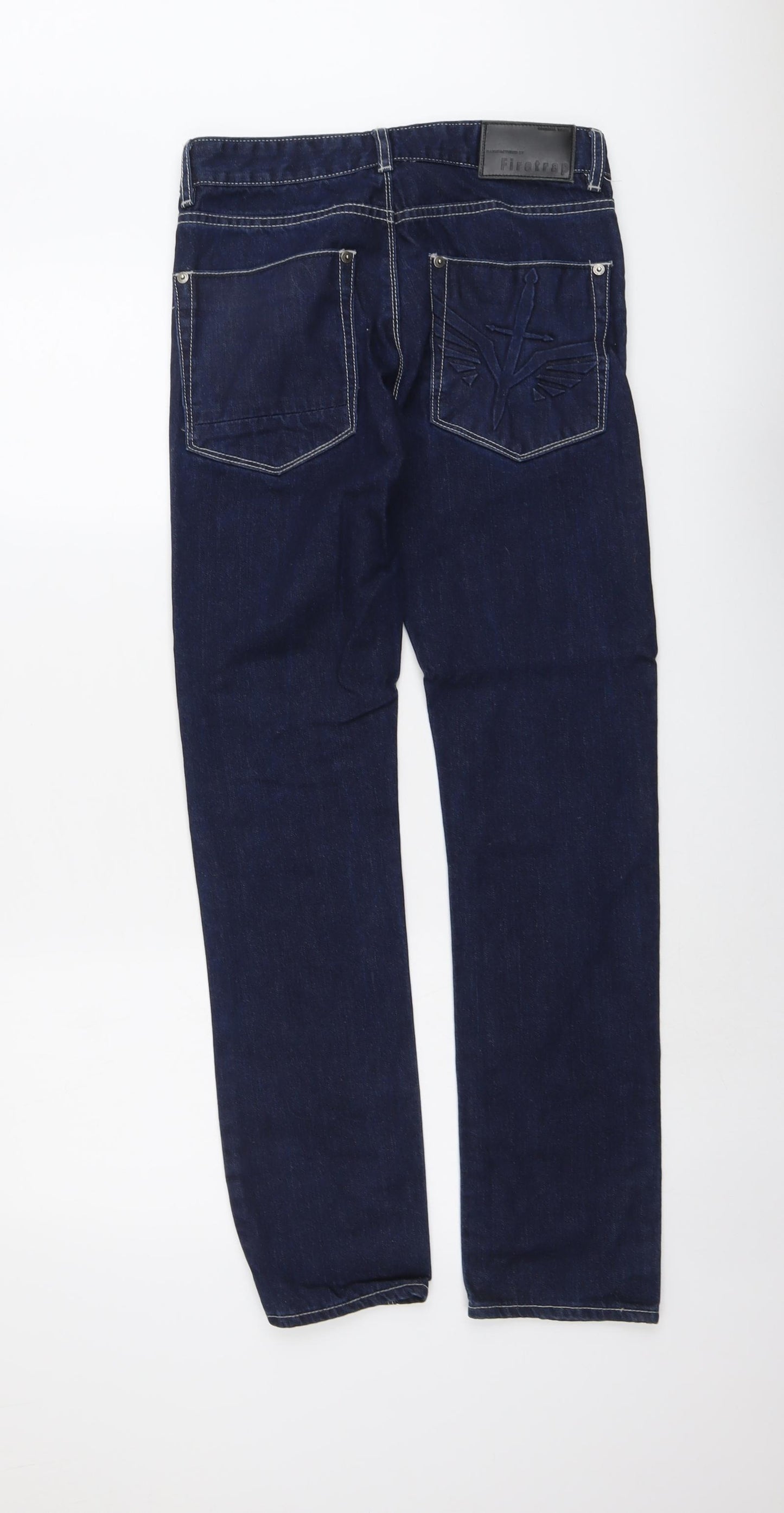 Firetrap Mens Beige Cotton Straight Jeans Size 28 in L31 in Regular Button