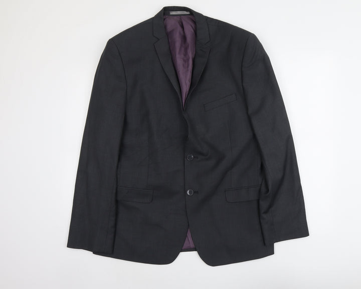 Red Herring Mens Grey Polyester Jacket Suit Jacket Size M Regular