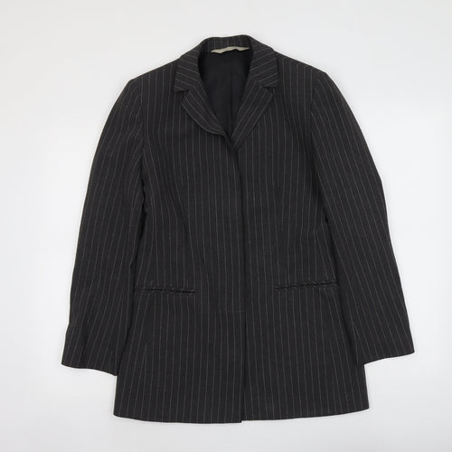 Woolworths Womens Grey Pinstripe Viscose Jacket Suit Jacket Size 8