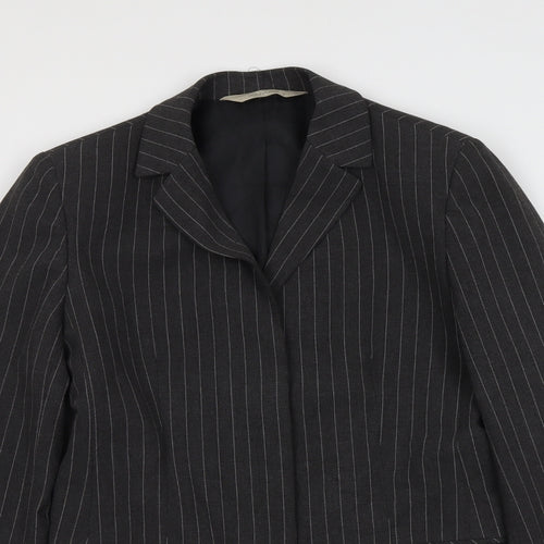 Woolworths Womens Grey Pinstripe Viscose Jacket Suit Jacket Size 8