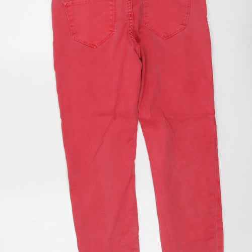 New Look Womens Pink Cotton Straight Jeans Size 10 L26 in Regular Button