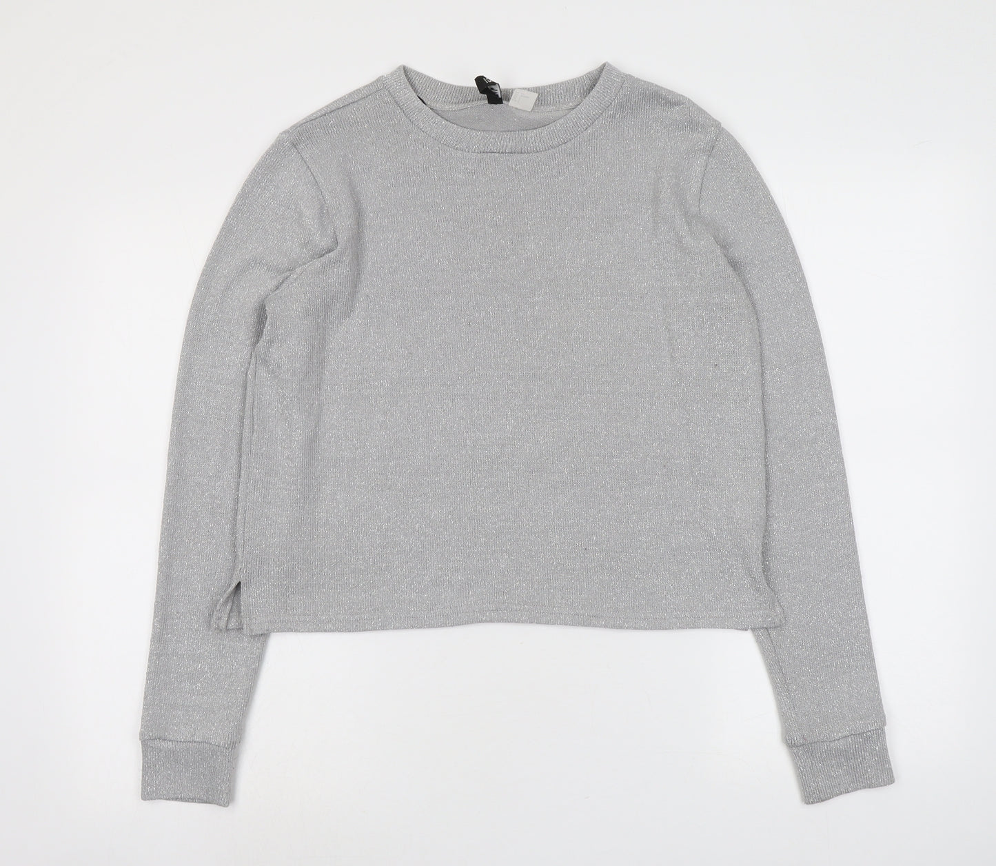 H&M Womens Grey Round Neck Polyester Pullover Jumper Size S