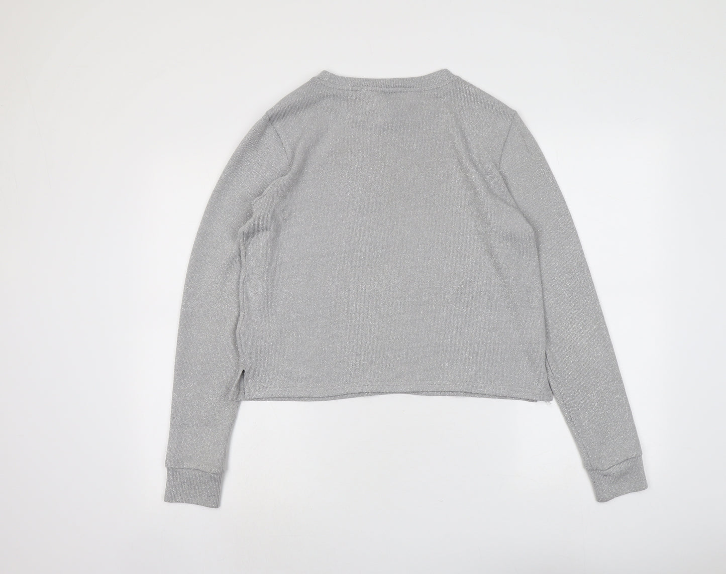 H&M Womens Grey Round Neck Polyester Pullover Jumper Size S