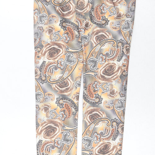 Elegants Deluxe Womens Multicoloured Geometric Cotton Skinny Jeans Size S Regular
