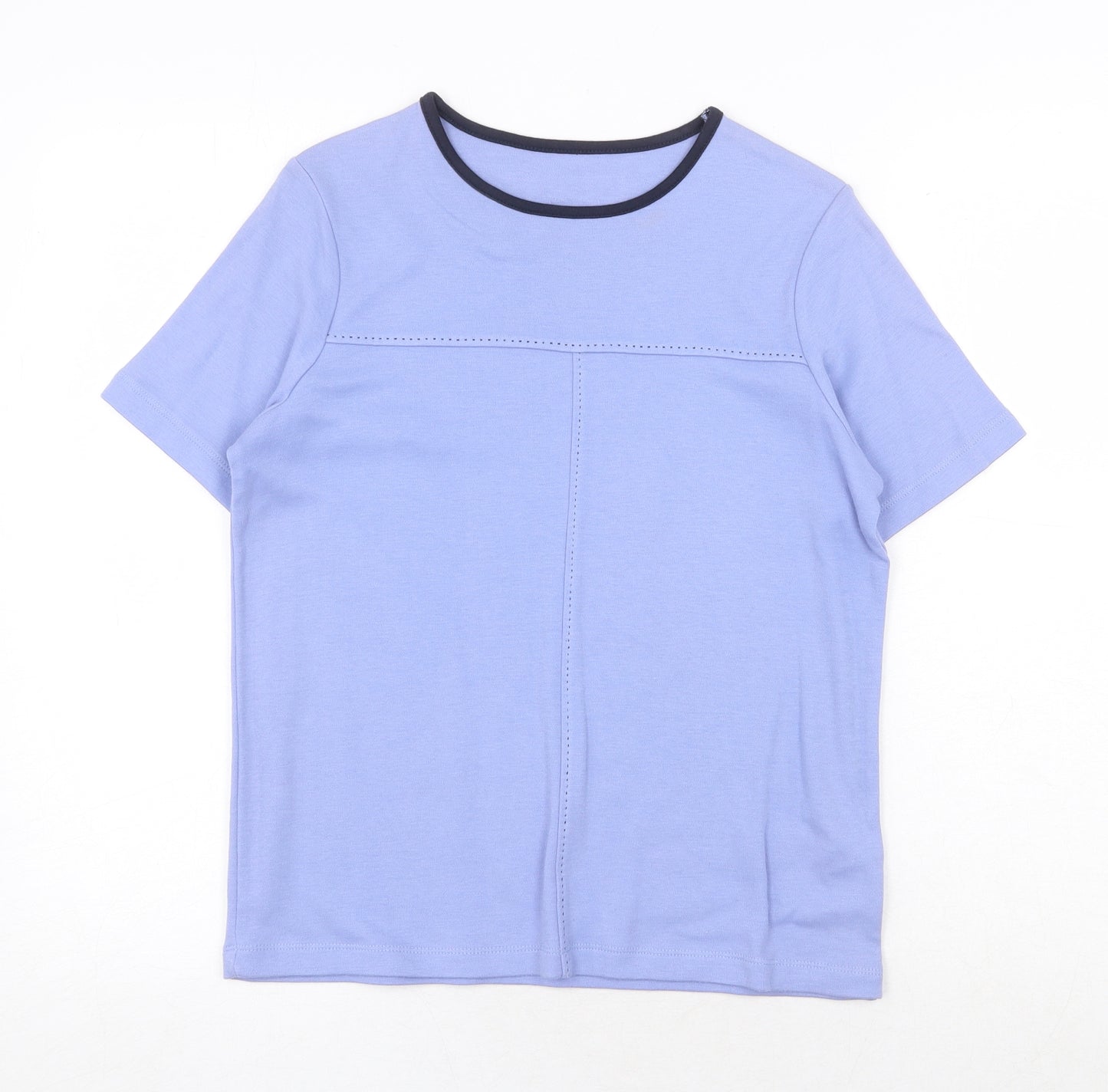 Maine New England Womens Blue 100% Cotton Basic T-Shirt Size 12 Round Neck