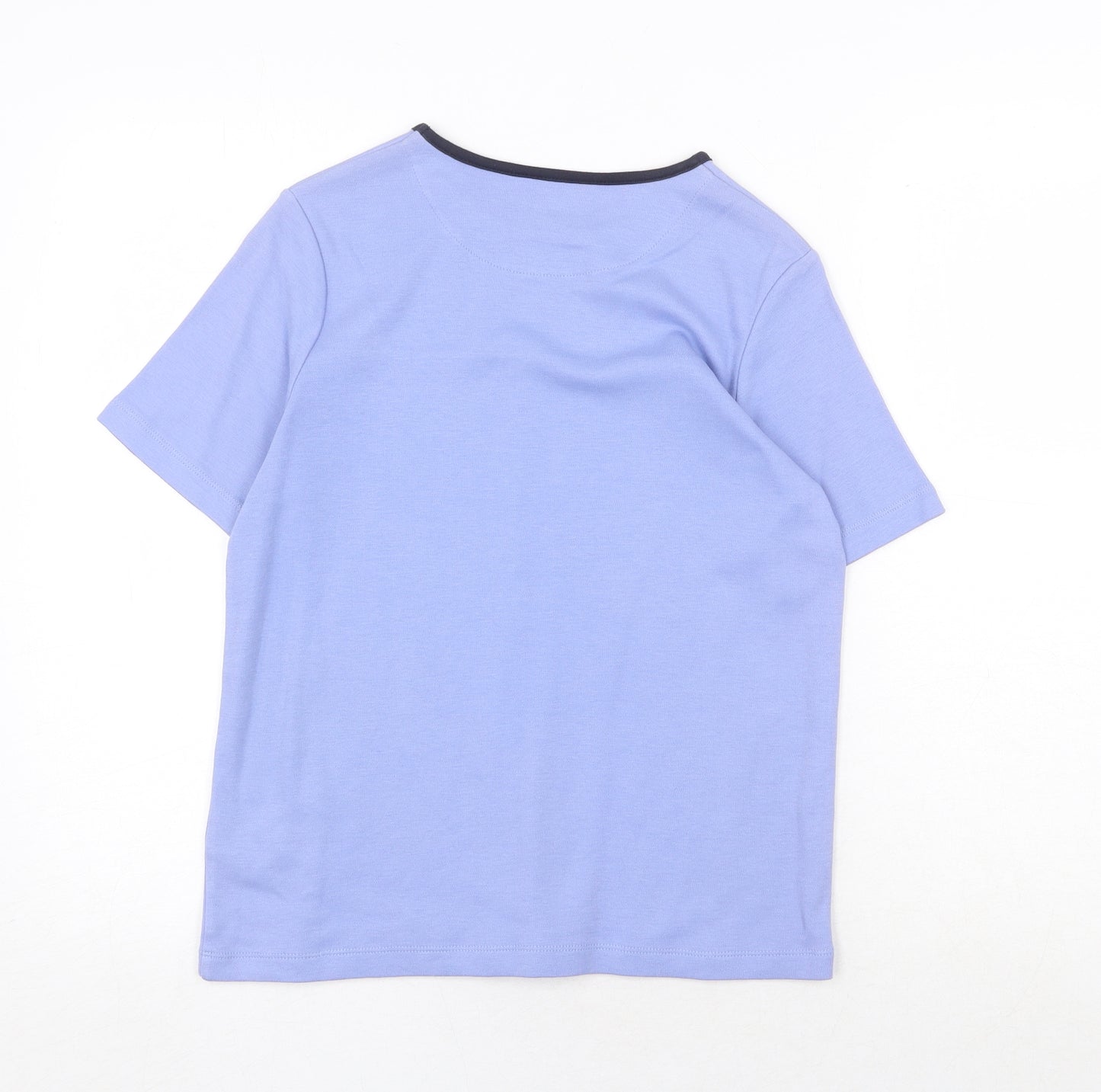 Maine New England Womens Blue 100% Cotton Basic T-Shirt Size 12 Round Neck