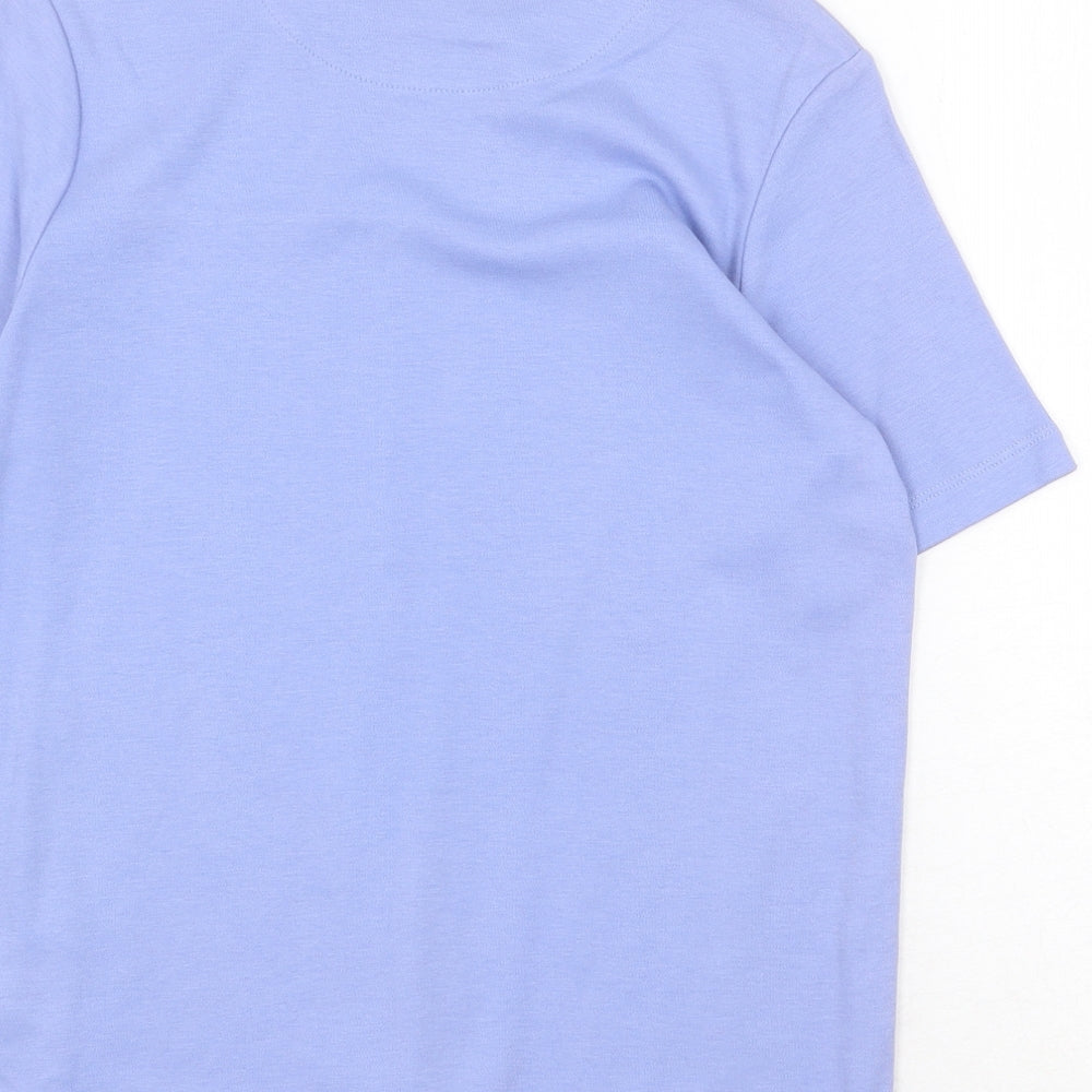 Maine New England Womens Blue 100% Cotton Basic T-Shirt Size 12 Round Neck
