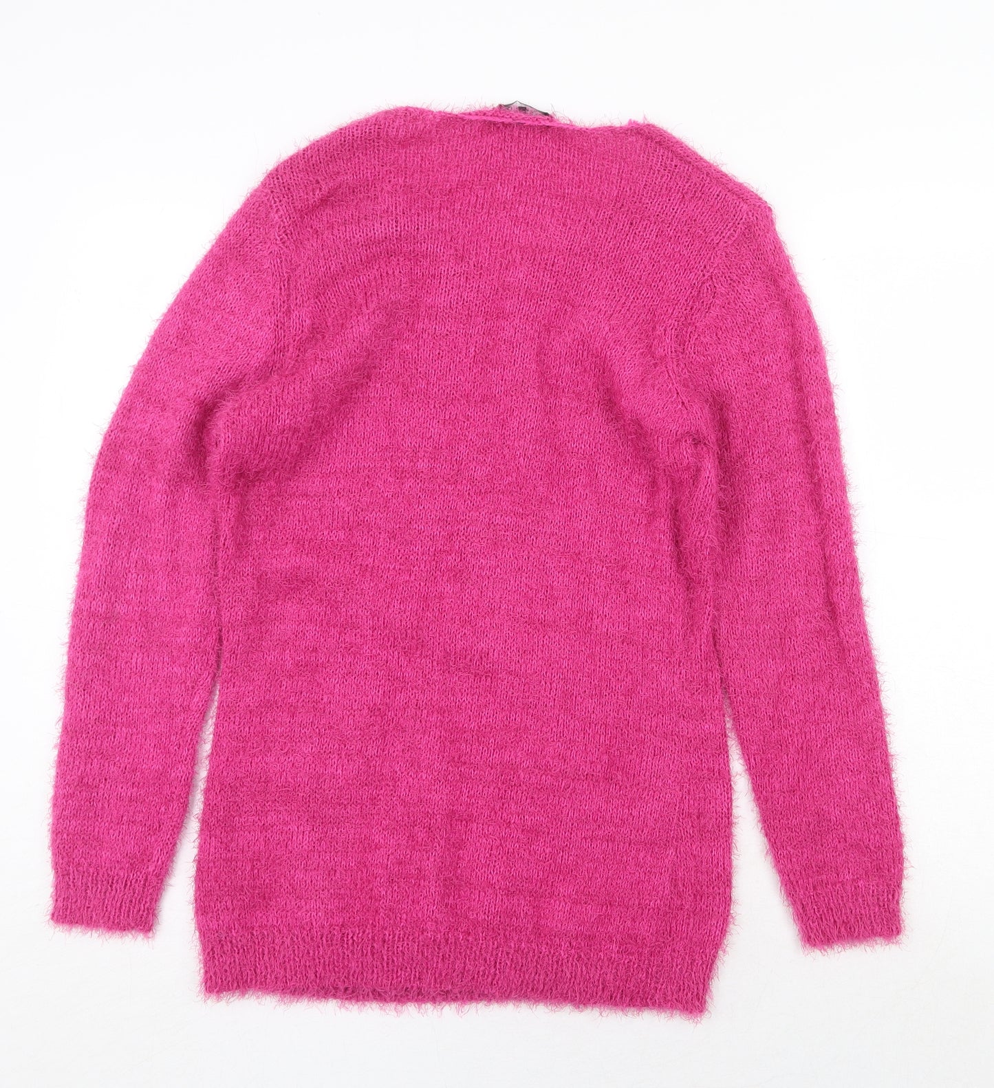 Studio Womens Pink V-Neck Polyester Tunic Jumper Size 8