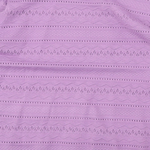 EWM Womens Purple Round Neck Acrylic Pullover Jumper Size L - Size 18-20