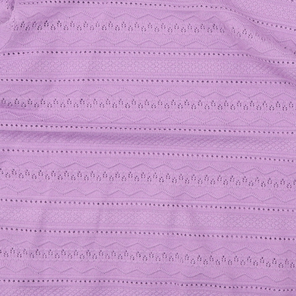 EWM Womens Purple Round Neck Acrylic Pullover Jumper Size L - Size 18-20