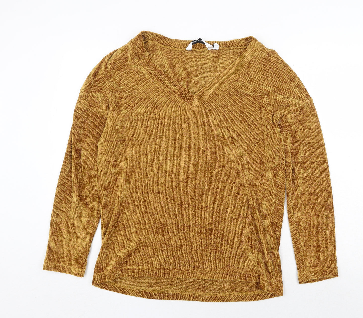 Capsule Womens Yellow Square Neck Polyester Pullover Jumper Size 12