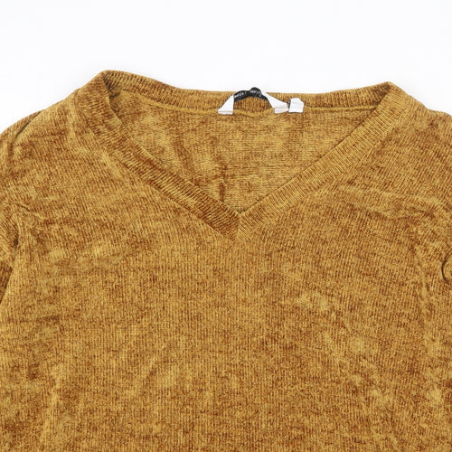 Capsule Womens Yellow Square Neck Polyester Pullover Jumper Size 12