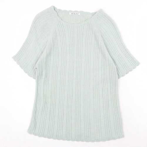 Berketex Womens Green Round Neck Acrylic Pullover Jumper Size 14