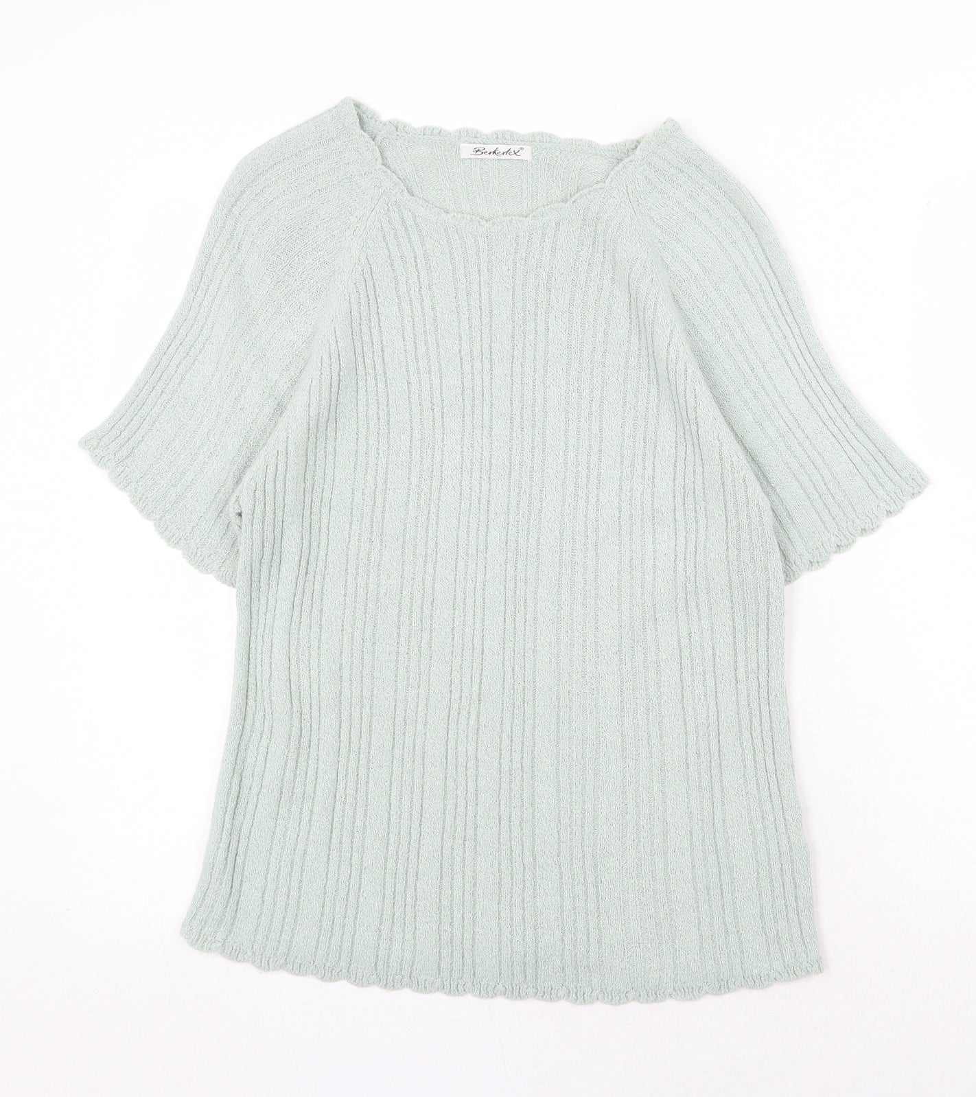 Berketex Womens Green Round Neck Acrylic Pullover Jumper Size 14