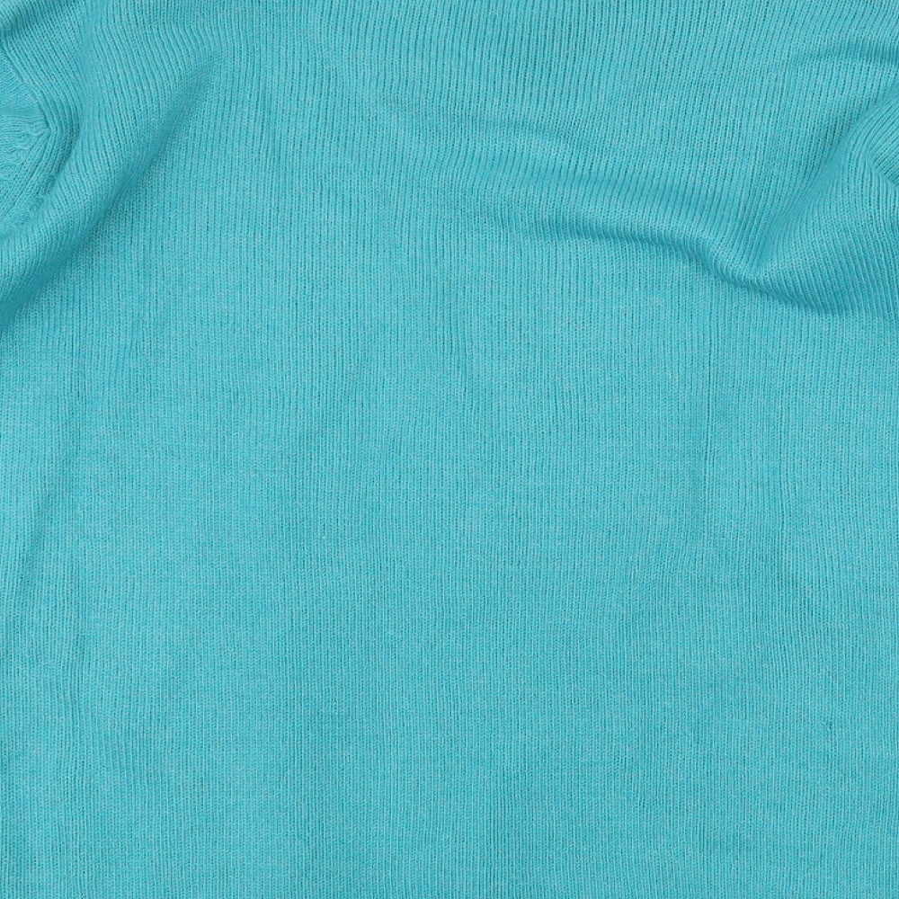 EWM Womens Green V-Neck Acrylic Pullover Jumper Size XL