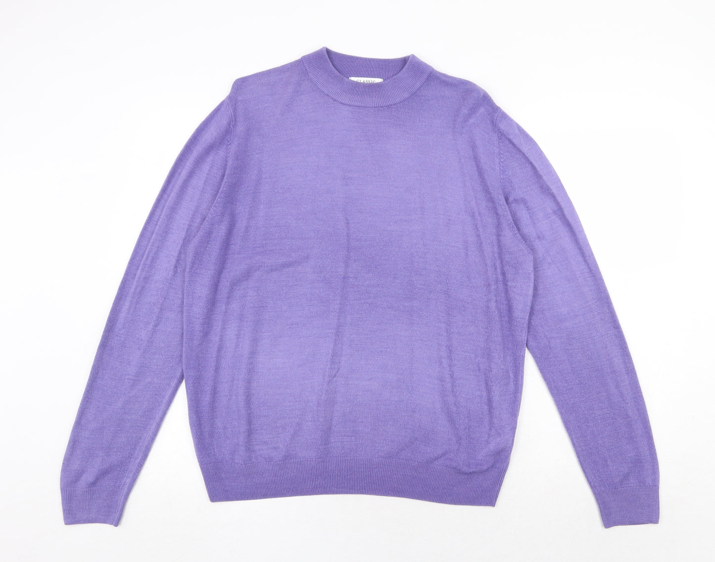 Marks and Spencer Womens Purple Round Neck Acrylic Pullover Jumper Size 18