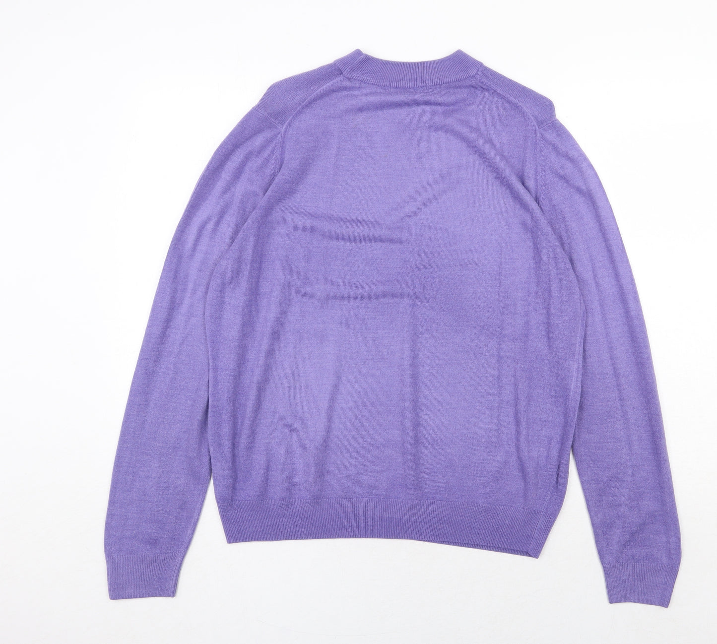 Marks and Spencer Womens Purple Round Neck Acrylic Pullover Jumper Size 18