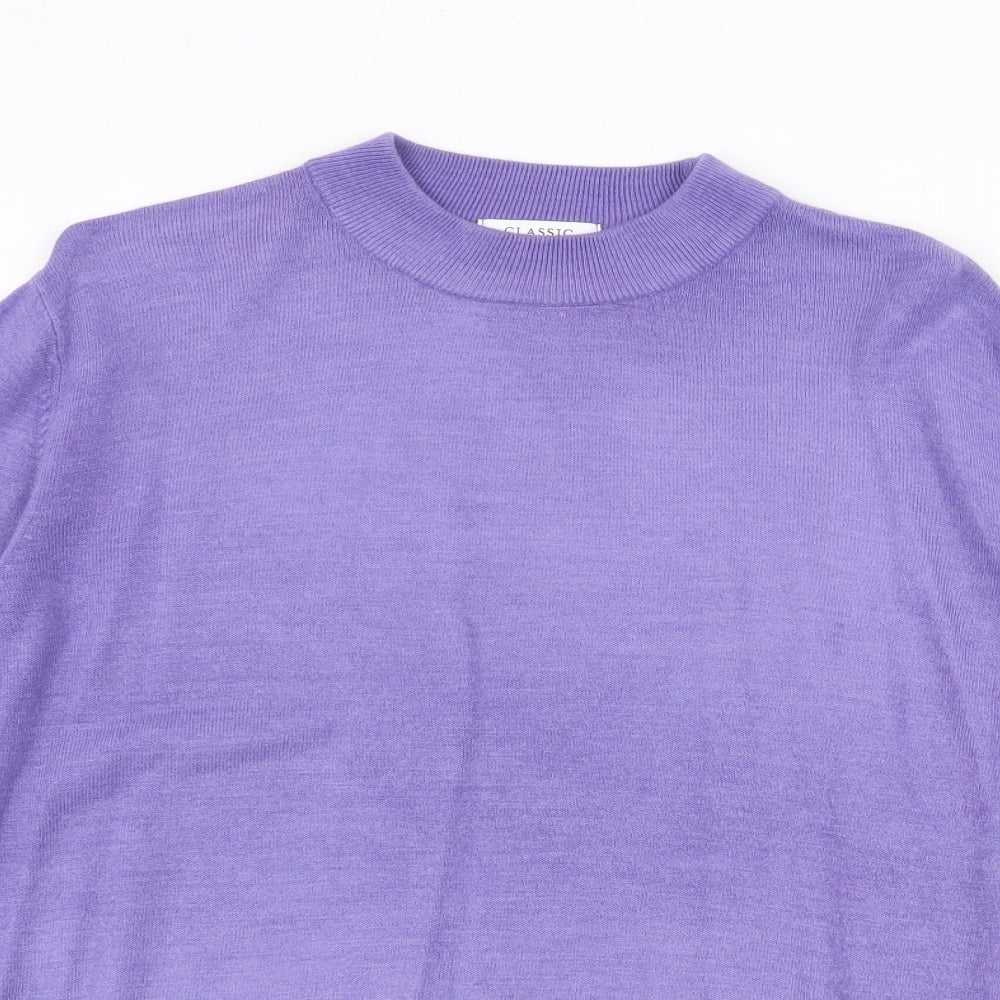 Marks and Spencer Womens Purple Round Neck Acrylic Pullover Jumper Size 18
