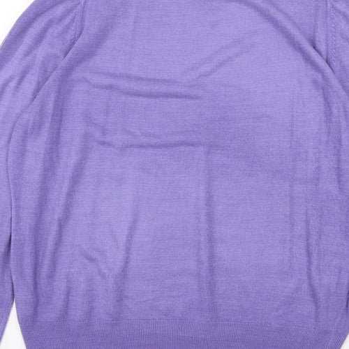 Marks and Spencer Womens Purple Round Neck Acrylic Pullover Jumper Size 18